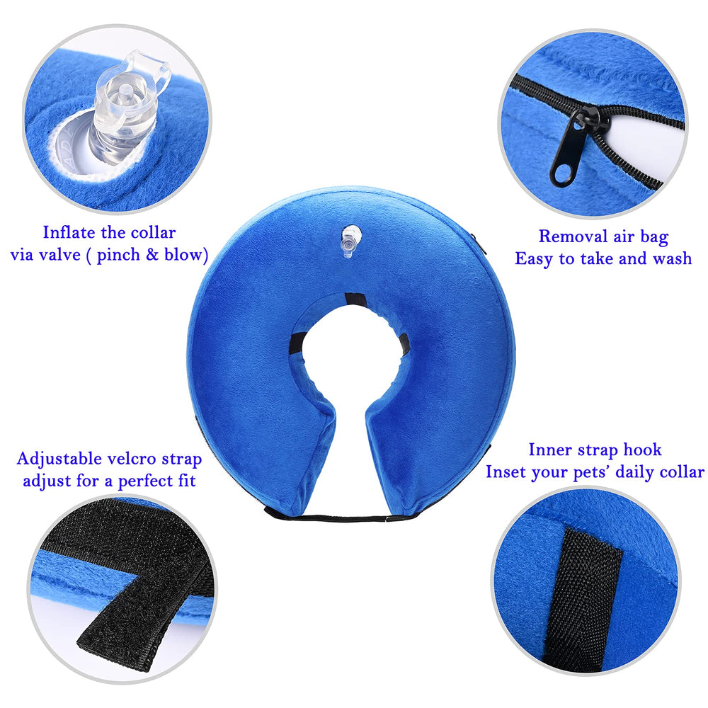 Katoggy inflatable-dog-cone-collar neck close-up with soft plush material for gentle recovery.