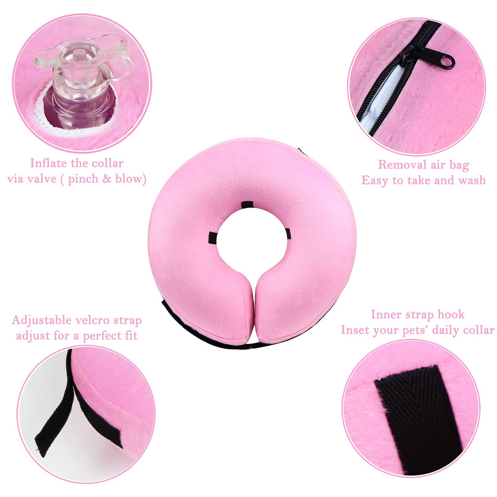 Katoggy cone collar features adjustable Velcro strap for a secure fit.