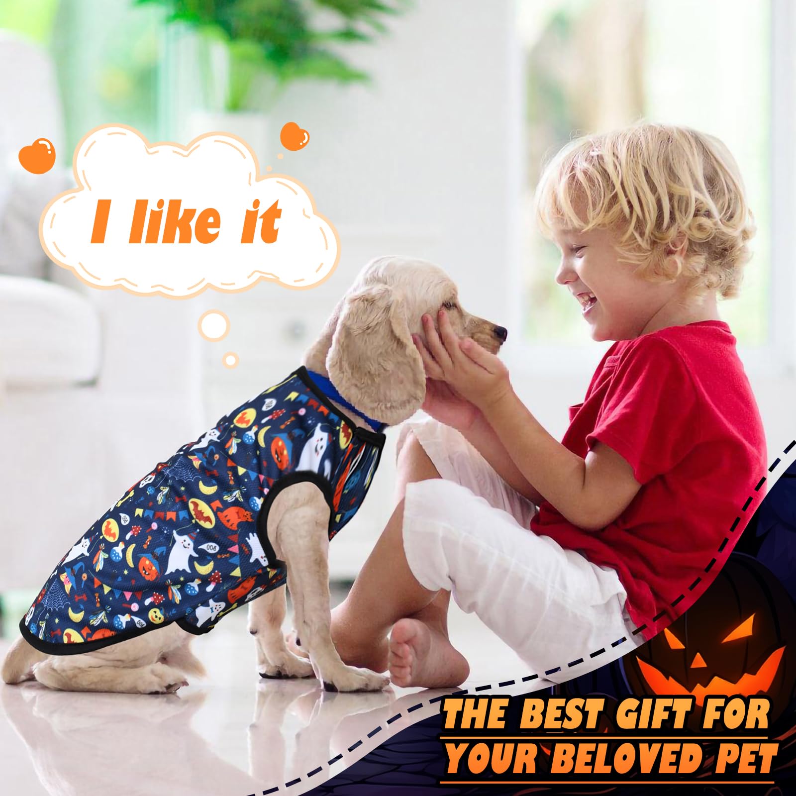 KATOLK Halloween dog clothes quick-drying fabric supports easy cleaning after outdoor adventures
