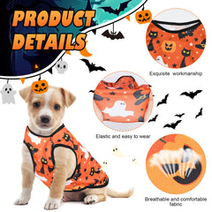 KATOLK Halloween dog clothes pack6 side view highlights flexible fit for movement