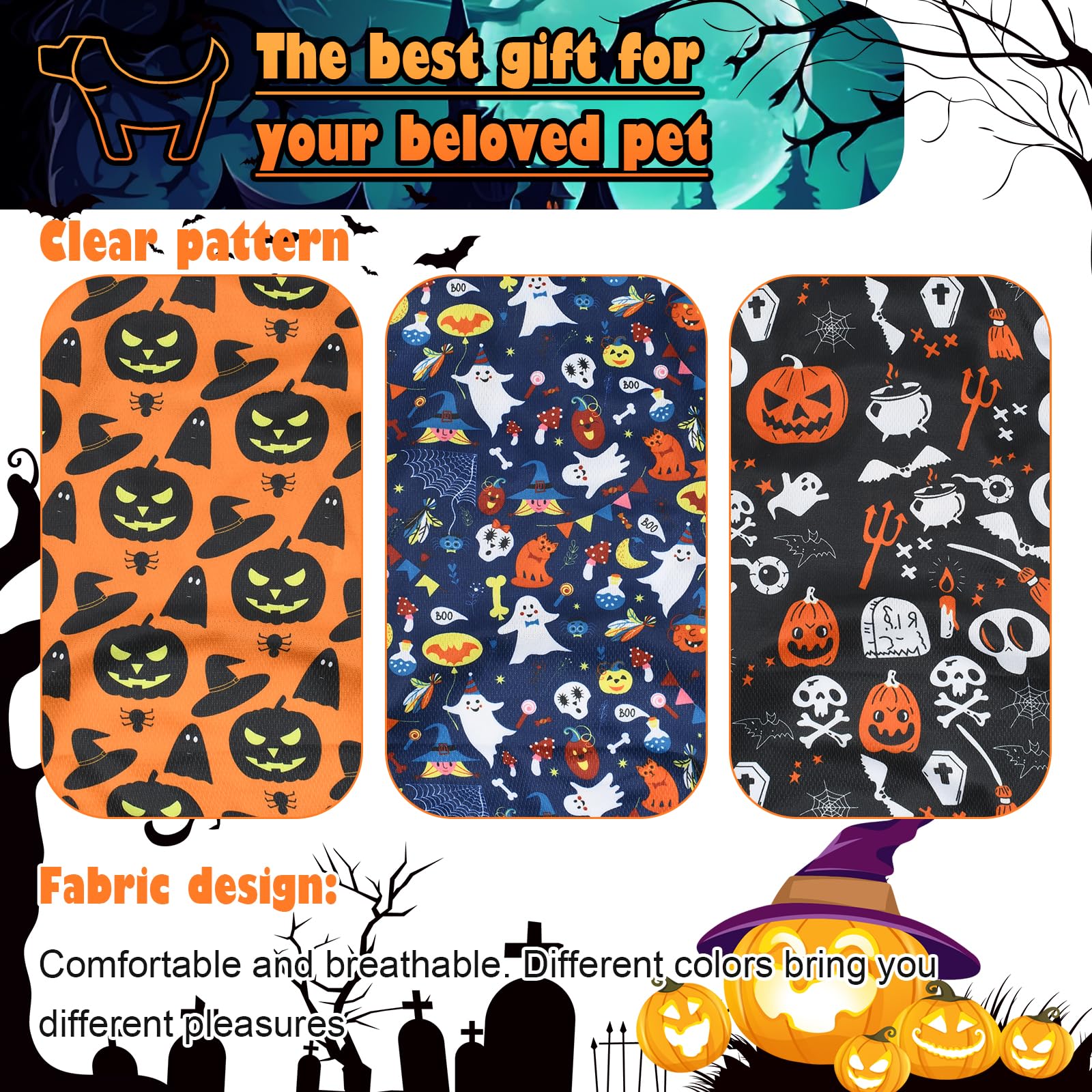 KATOLK Halloween dog clothes soft texture demonstrates gentle fabric feel