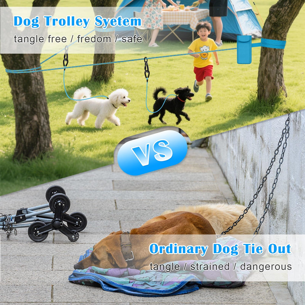 KATOLK reinforced parachute rope offers durable all-season performance for dog runs