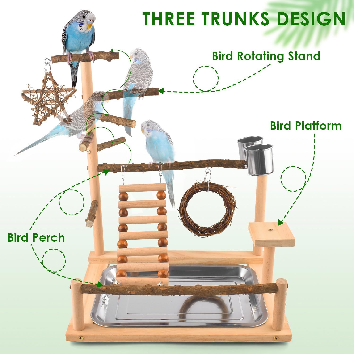 KATUMO Bird Playground rattan-chew toy encourages gentle chewing and play