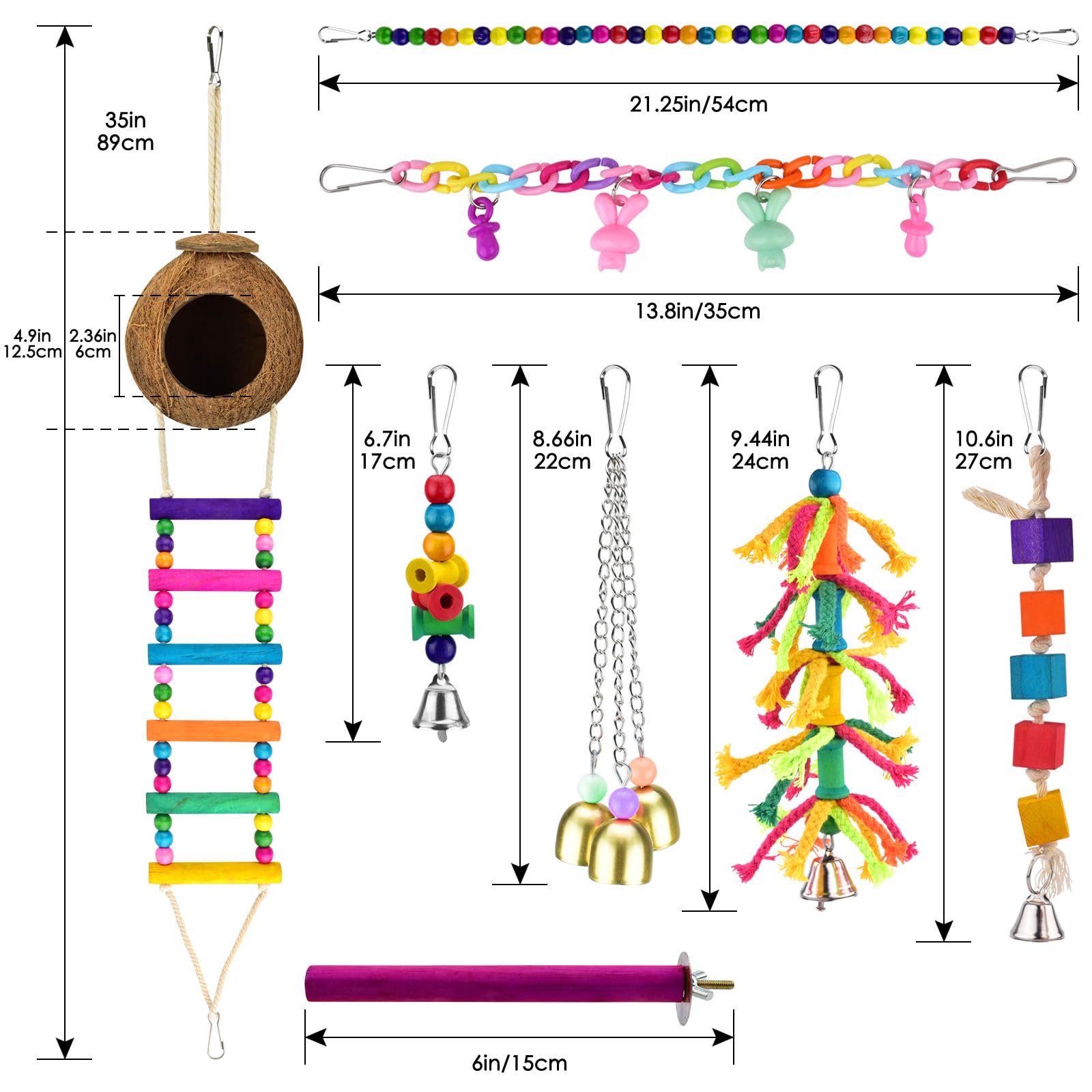 KATUMO wooden blocks and beads chew toys promote shredding and exploration