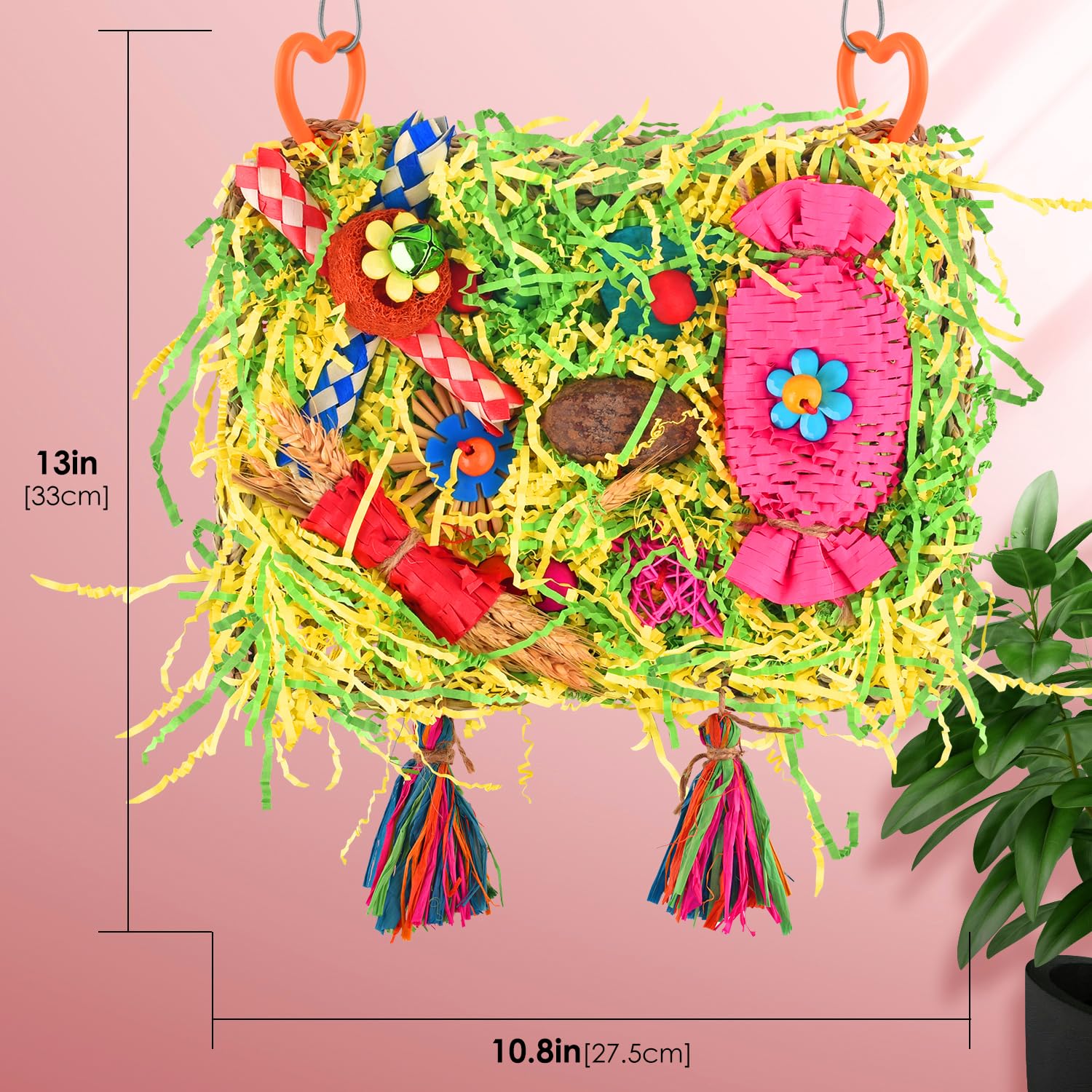 KATUMO Colorful shredded strips promote visual enrichment and interactive shredding.