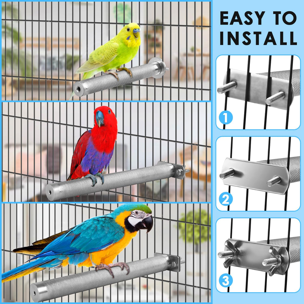KATUMO Parrot Perch natural branch-like texture encourages healthy foot exercise.