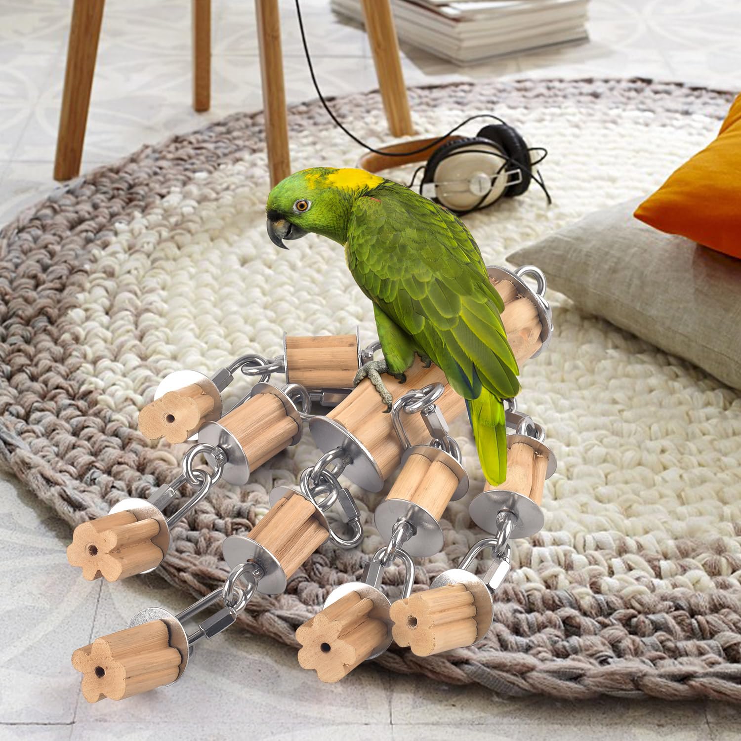 KATUMO parrot toys weight and dimensions show sturdy, safe large-bird use.