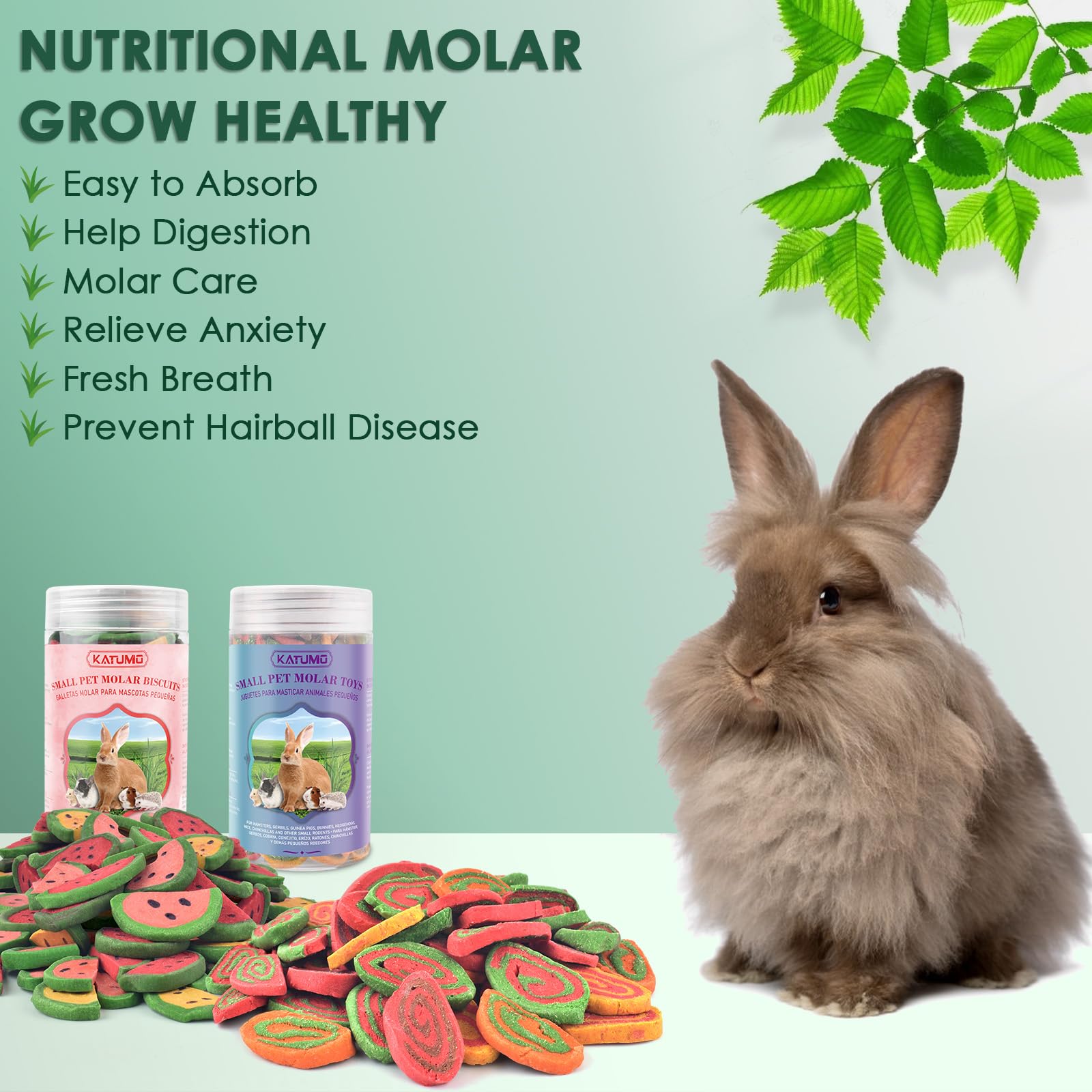 KATUMO Rabbit Chew Treats mixed colors image highlights varied flavors for small pets.