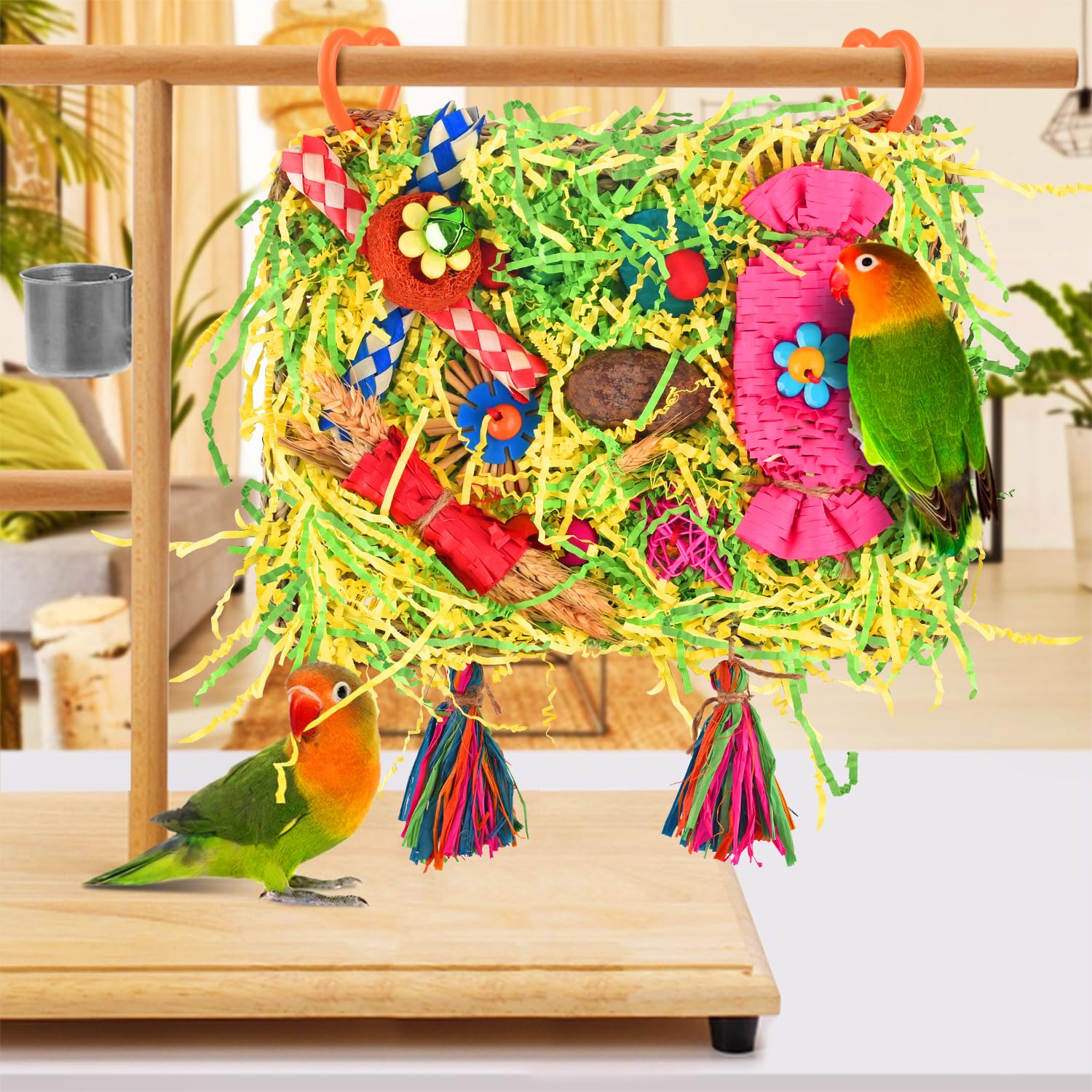 KATUMO Wooden blocks show varied textures for pecking and problem-solving.
