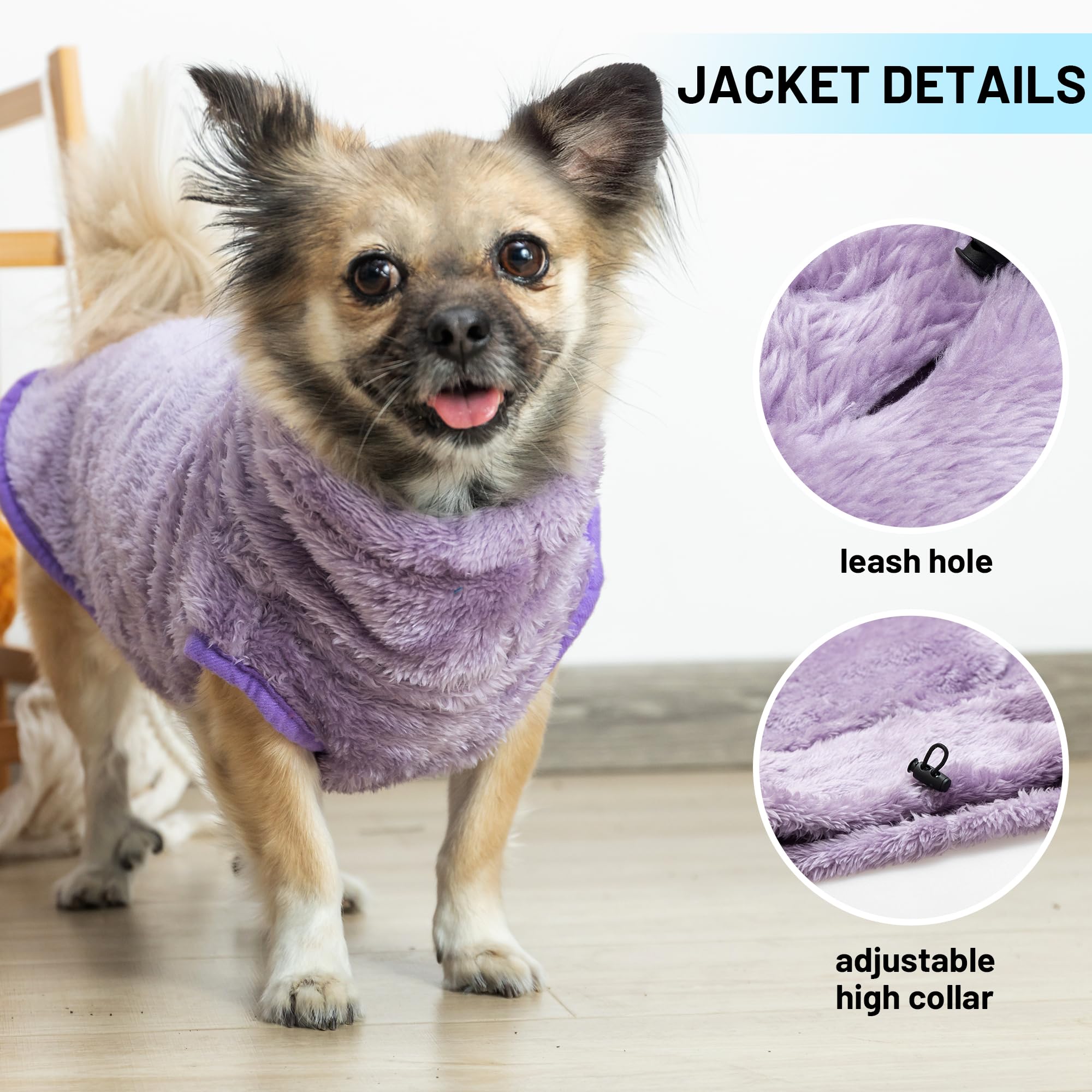 KAYCOWZA dog coat adjustable collar and drawstring for snug fit.