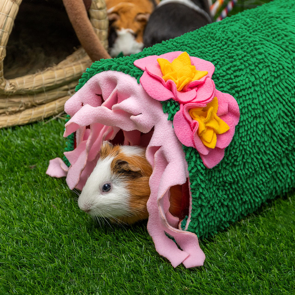 KAYCOWZA Guinea Pig Hideout playscape encourages running, chasing, and natural exploration.