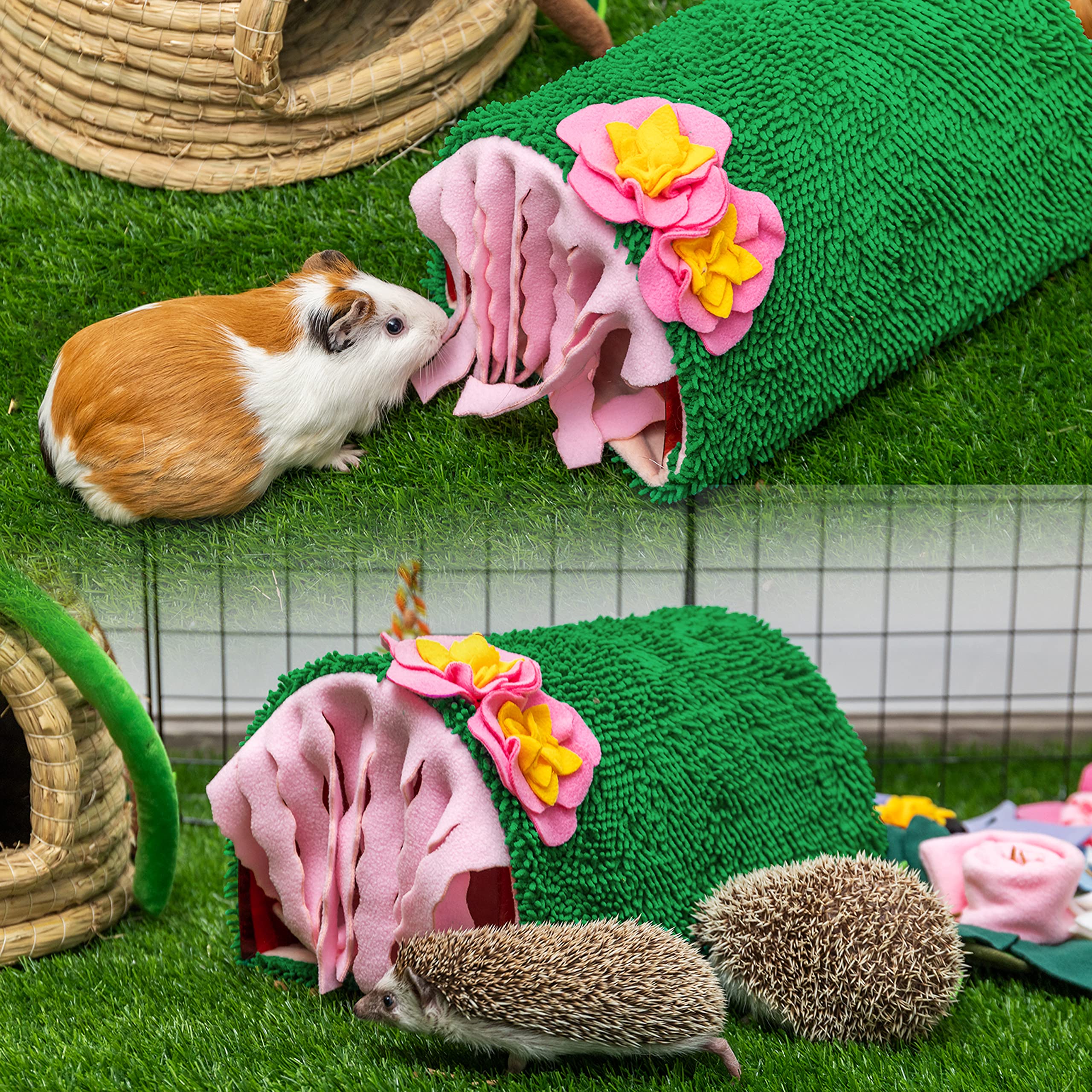 KAYCOWZA Guinea Pig Hideout soft fleece cushion supports nap time and lounging.