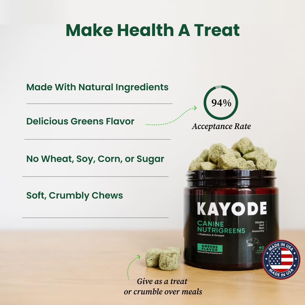 Kayode NutriGreens serving mixed with kibble for convenient daily meals.