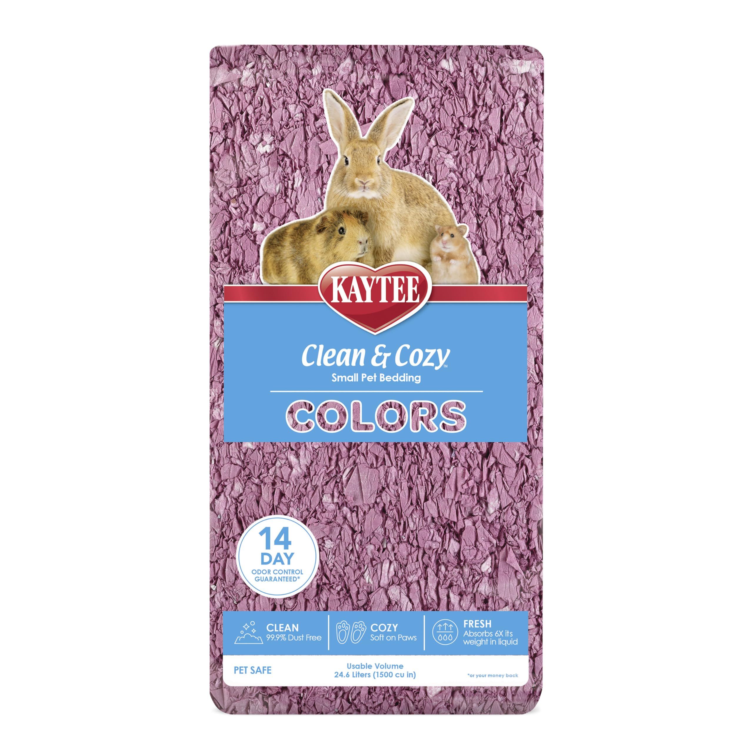 Kaytee bedding plum closeup soft texture promotes a cozy, comfortable habitat for small pets.