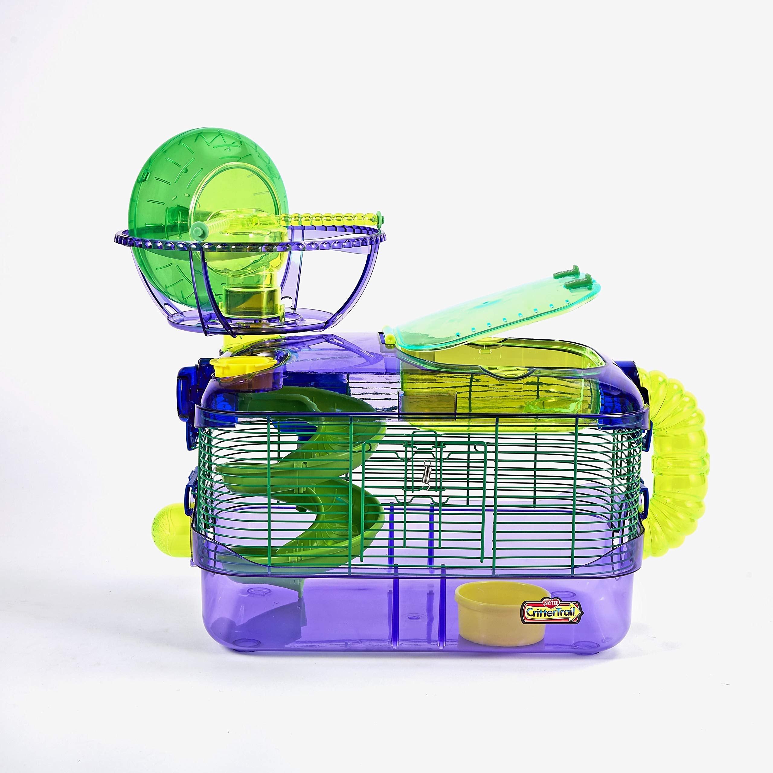 Kaytee CritterTrail Extreme Challenge Habitat includes food dish and water bottle for convenient feeding