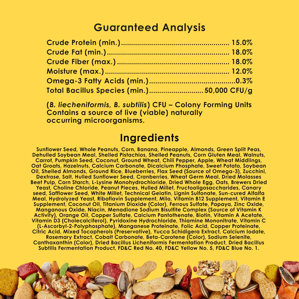 Kaytee Fiesta Big Bites supports brain health through varied ingredients