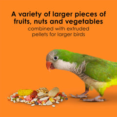Kaytee Fiesta Big Bites varied shapes textures encourages foraging and curiosity.