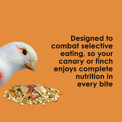 Kaytee Fiesta Max canary/finch 2lb seed mix texture encourages natural foraging.