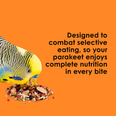 Kaytee Fiesta parakeet food serving bowl demonstrates easy portioning for daily meals.