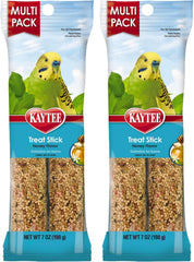 Kaytee Forti-Diet Pro Health Honey bird treat sticks, two bars, front view, adds variety.