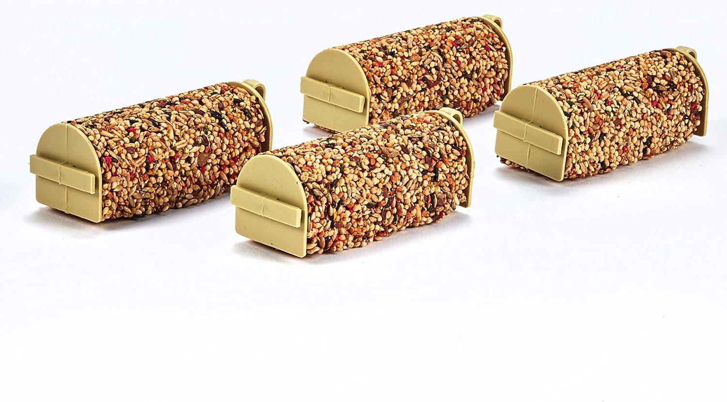 Kaytee Forti-Diet Pro Health Honey bird treat stick serving, bird enjoys interaction.