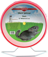 Kaytee Silent Spinner Wheel Giant 12in enables quiet, roomy exercise for small pets.