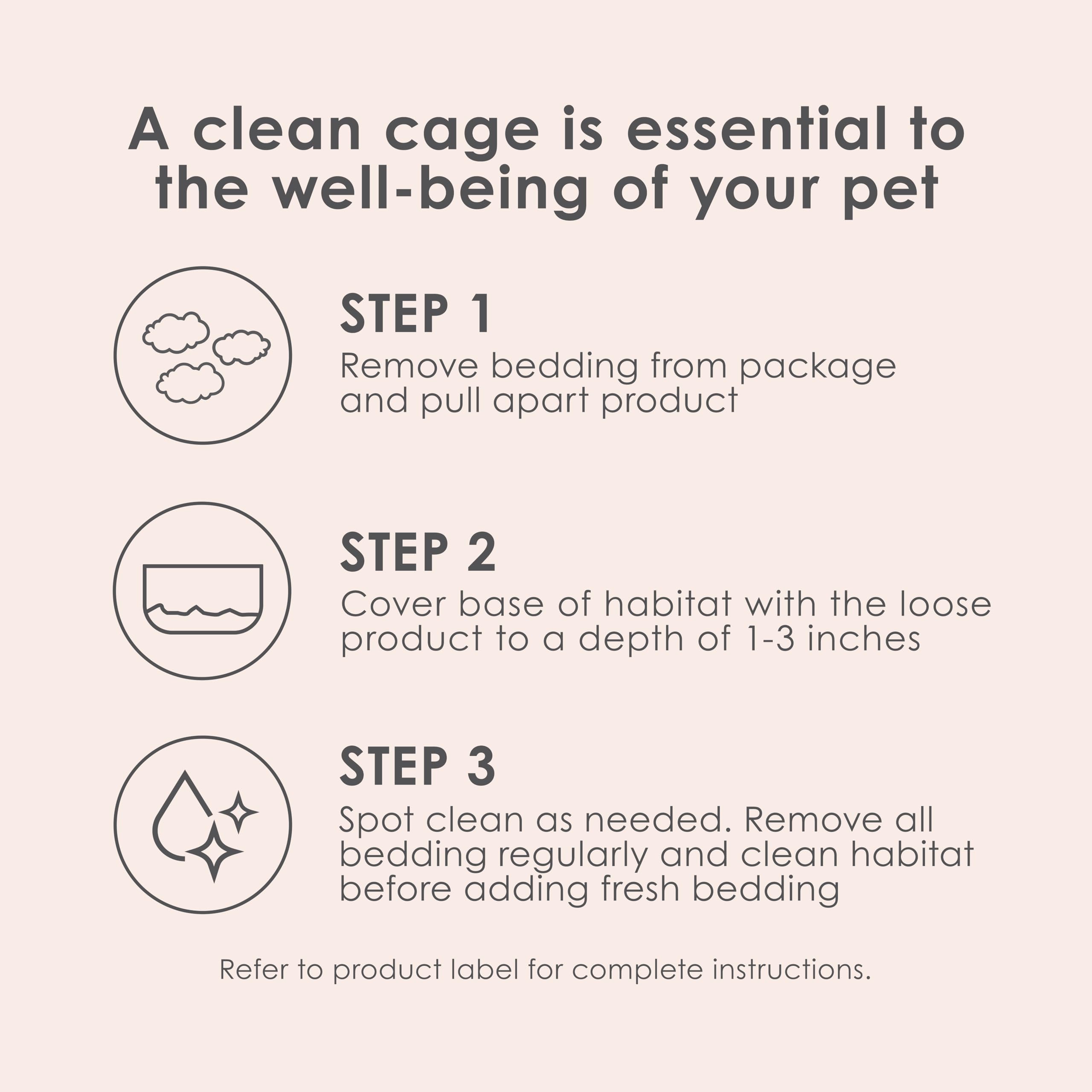 Small pet habitat kept dry and cozy with Kaytee bedding.