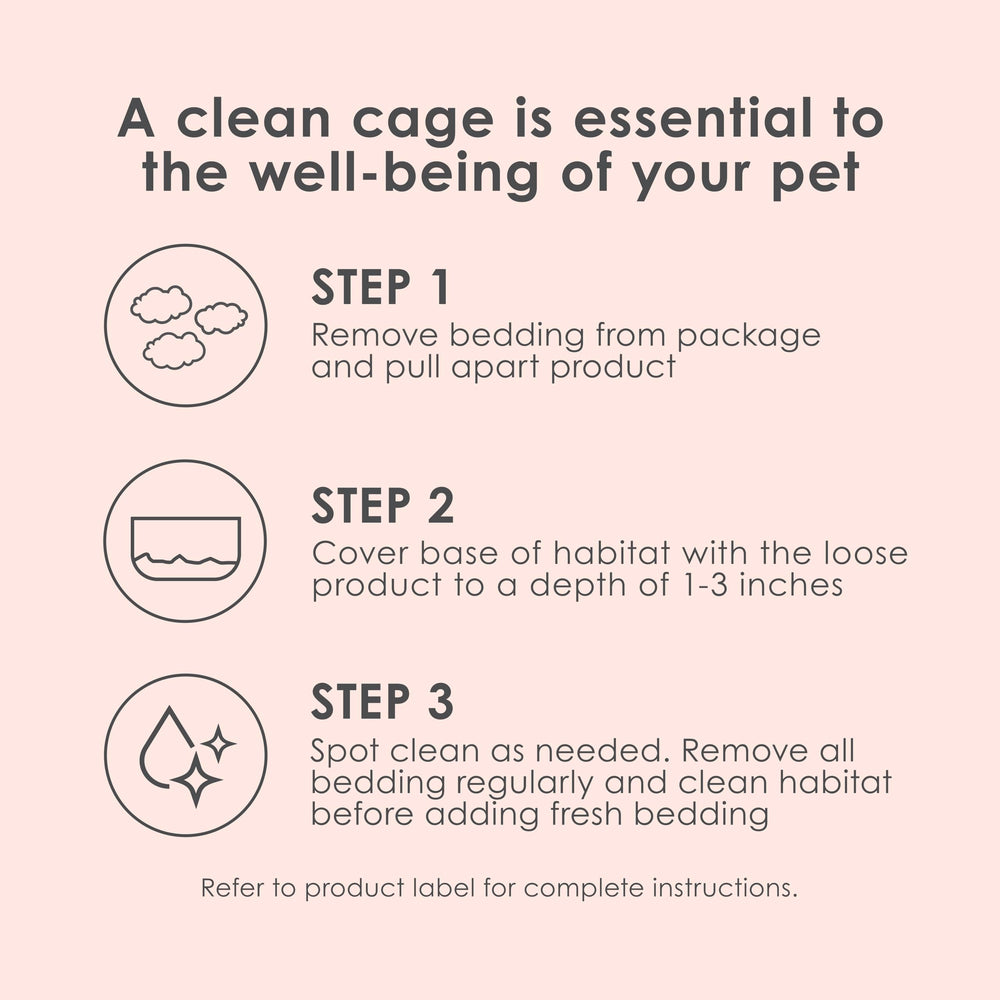 Small pet habitat kept dry and cozy with Kaytee bedding.
