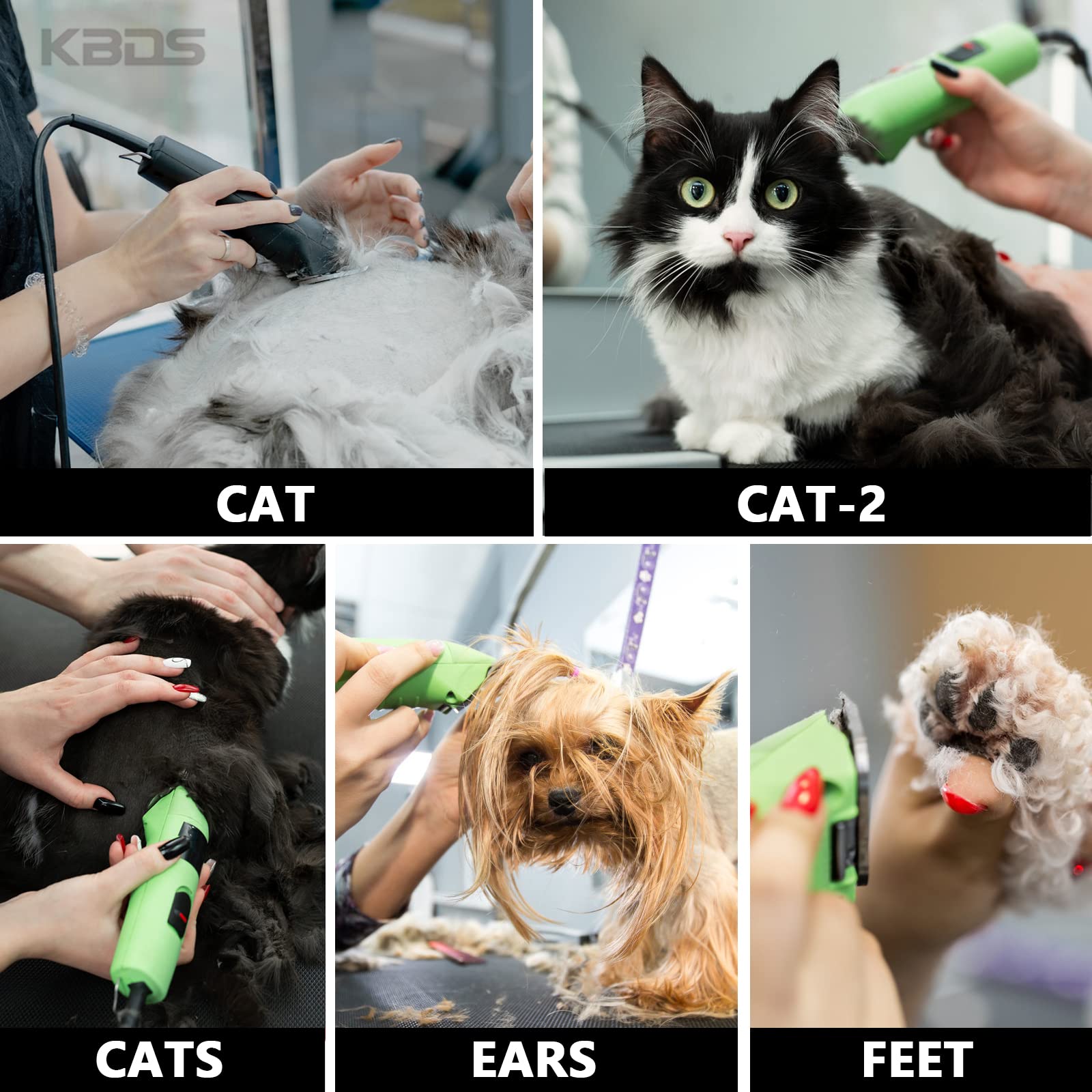 KBDS ceramic cutter stays cooler to reduce heat during grooming