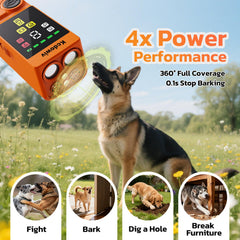 Kcdowiv bark stopper displays 9 frequencies for customizable training options.