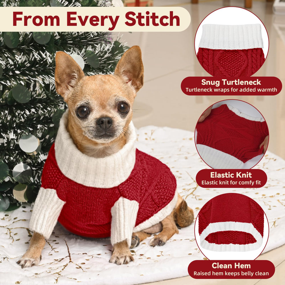 KCFESTIHUE dog sweater argyle knit back view demonstrates full coverage and stretch