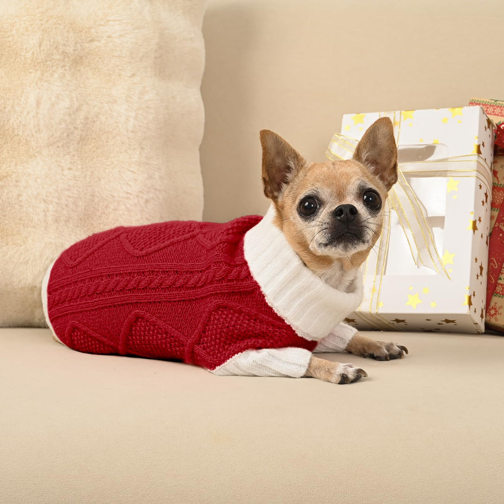 KCFESTIHUE dog sweater color variants back view shows six vibrant options