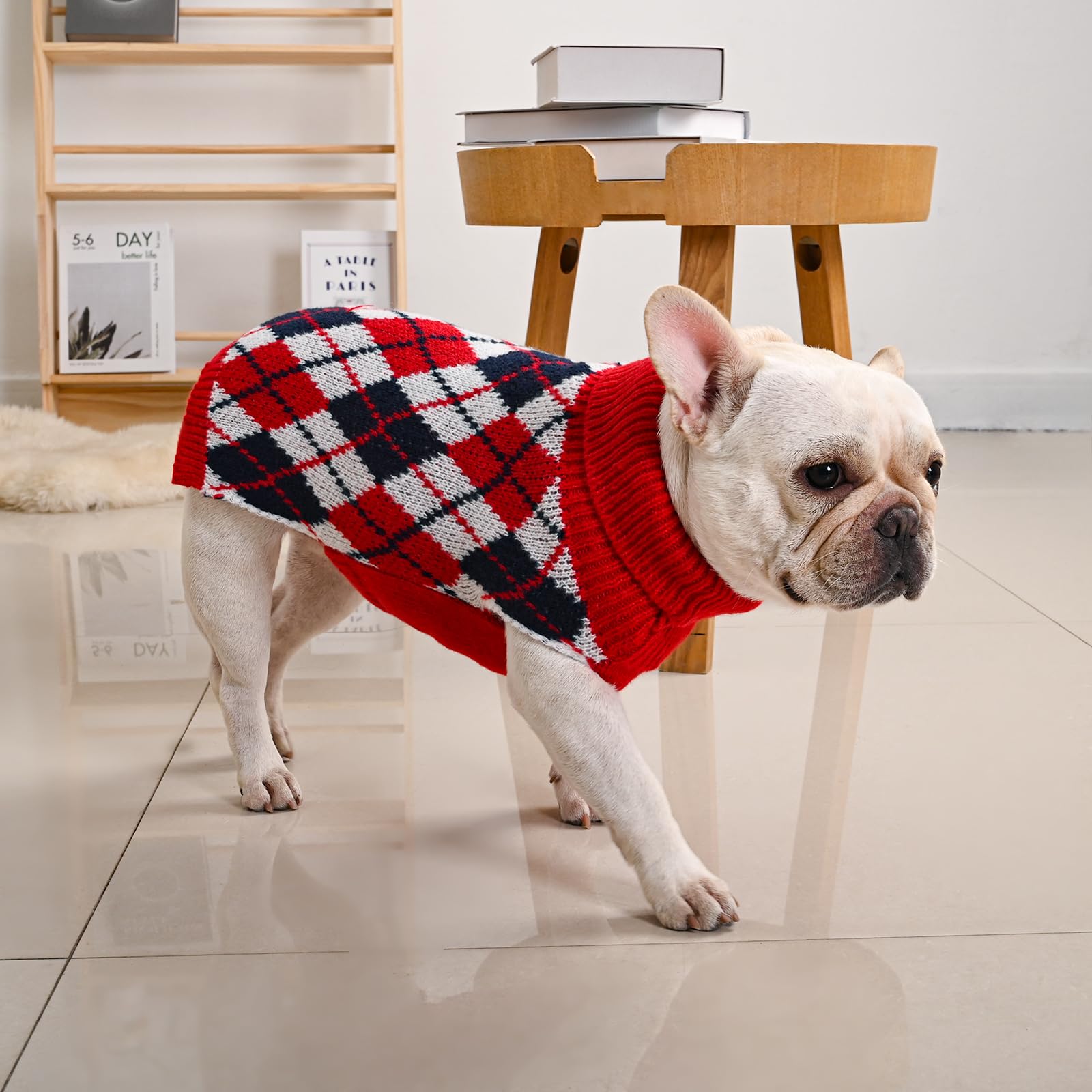 KCFESTIHUE holiday-style plaid showcases festive winter look for Christmas photos.