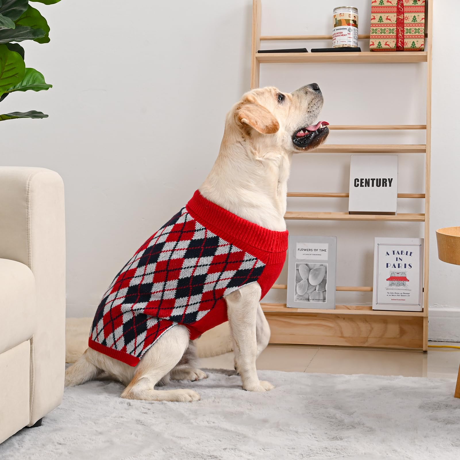 KCFESTIHUE dog sweater plaid XXL reinforced seams reduce wear