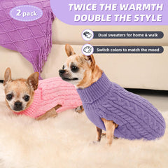 KCFESTIHUE small dog sweater pink turtleneck for snug winter wear