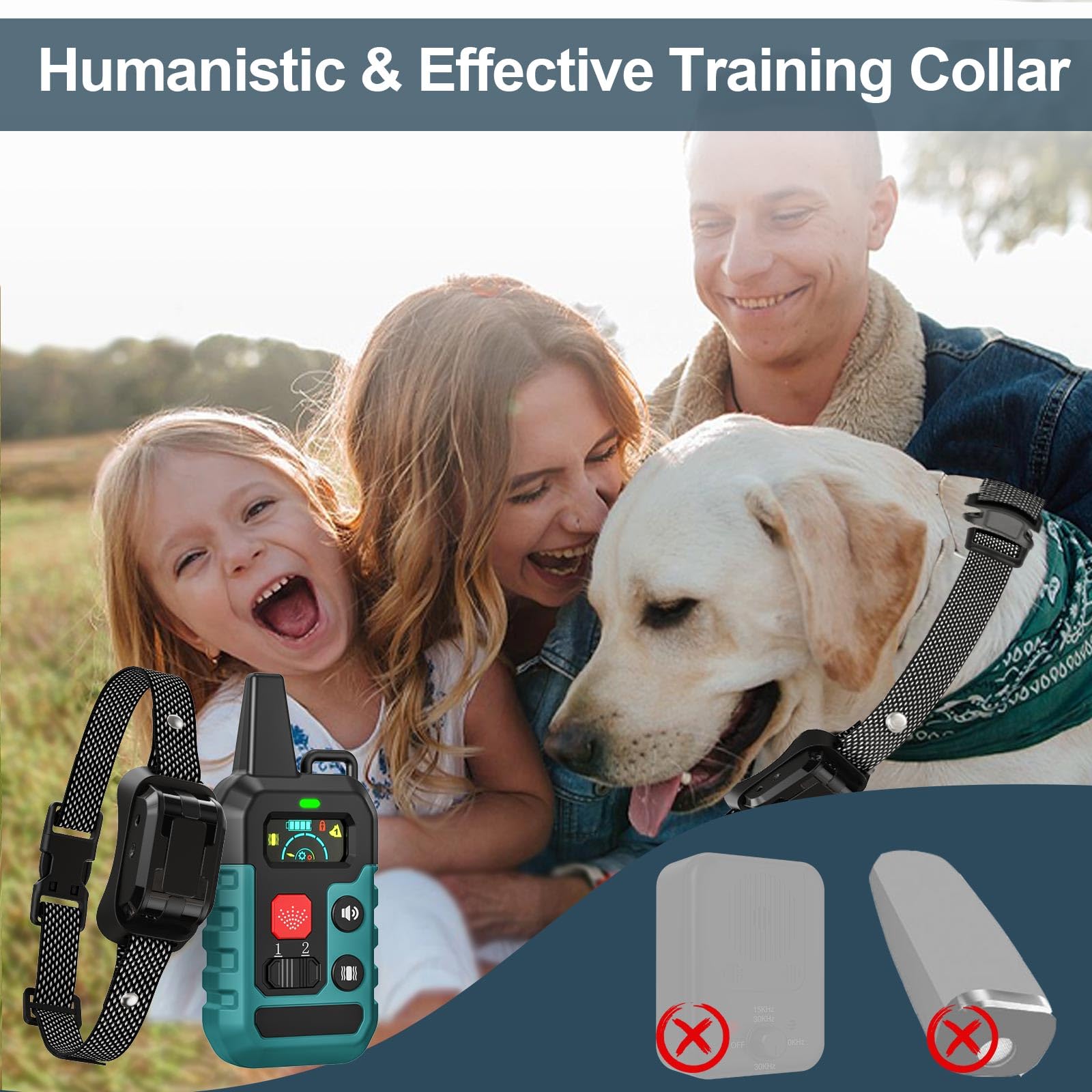 KDSZJDV Citronella collar in-use image shows training in real-life situations.