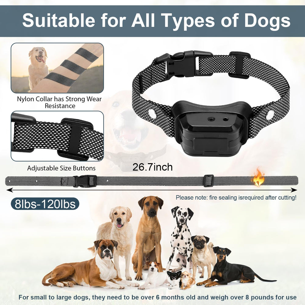 KDSZJDV Citronella collar with remote-control illustrates adjustable intensity.