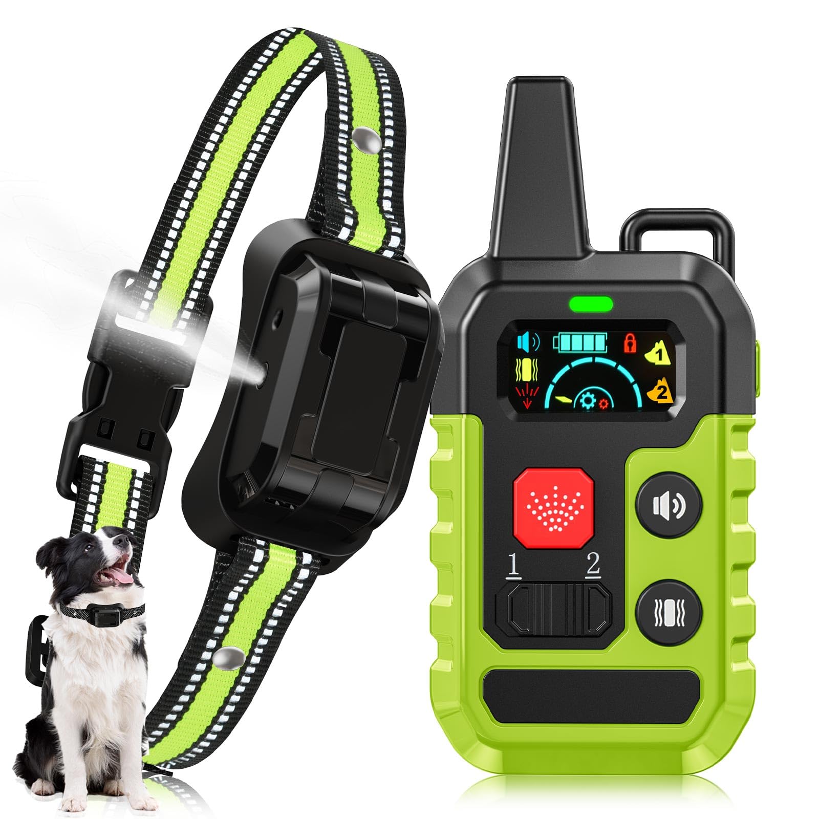 KDSZJDV citronella training collar front view demonstrates humane correction for quieter walks.
