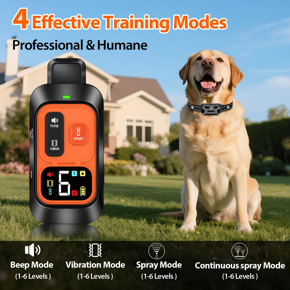 KDSZJDV dog collar shows beep, spray, and vibration modes for responsive training.