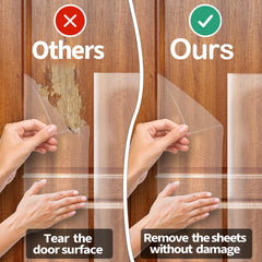 KEBE door scratch protector self-adhesive application shows quick, tool-free installation