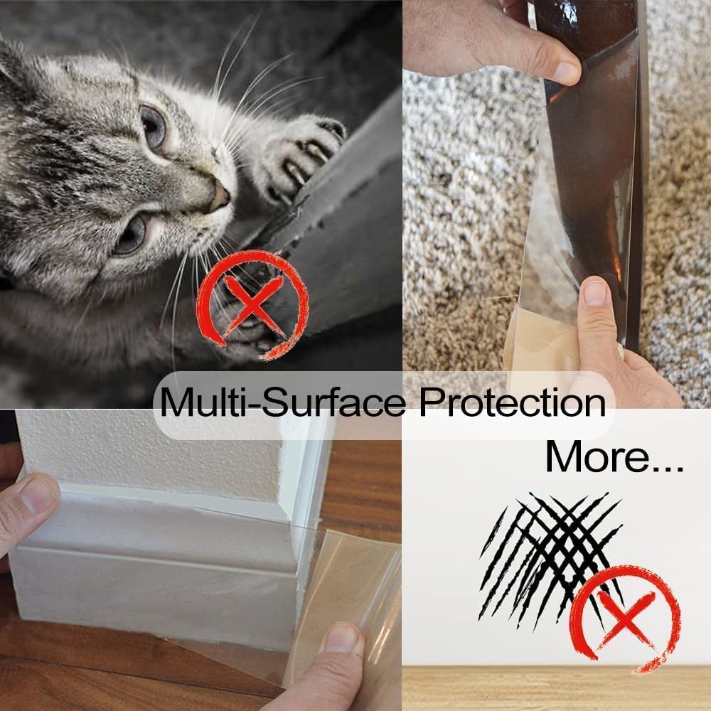 KEBE thick vinyl backing with adhesive shown for durable pet-scratch defense