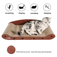 KEBKE cat-scratcher-corrugated-paper-material highlights eco-friendly scratch texture