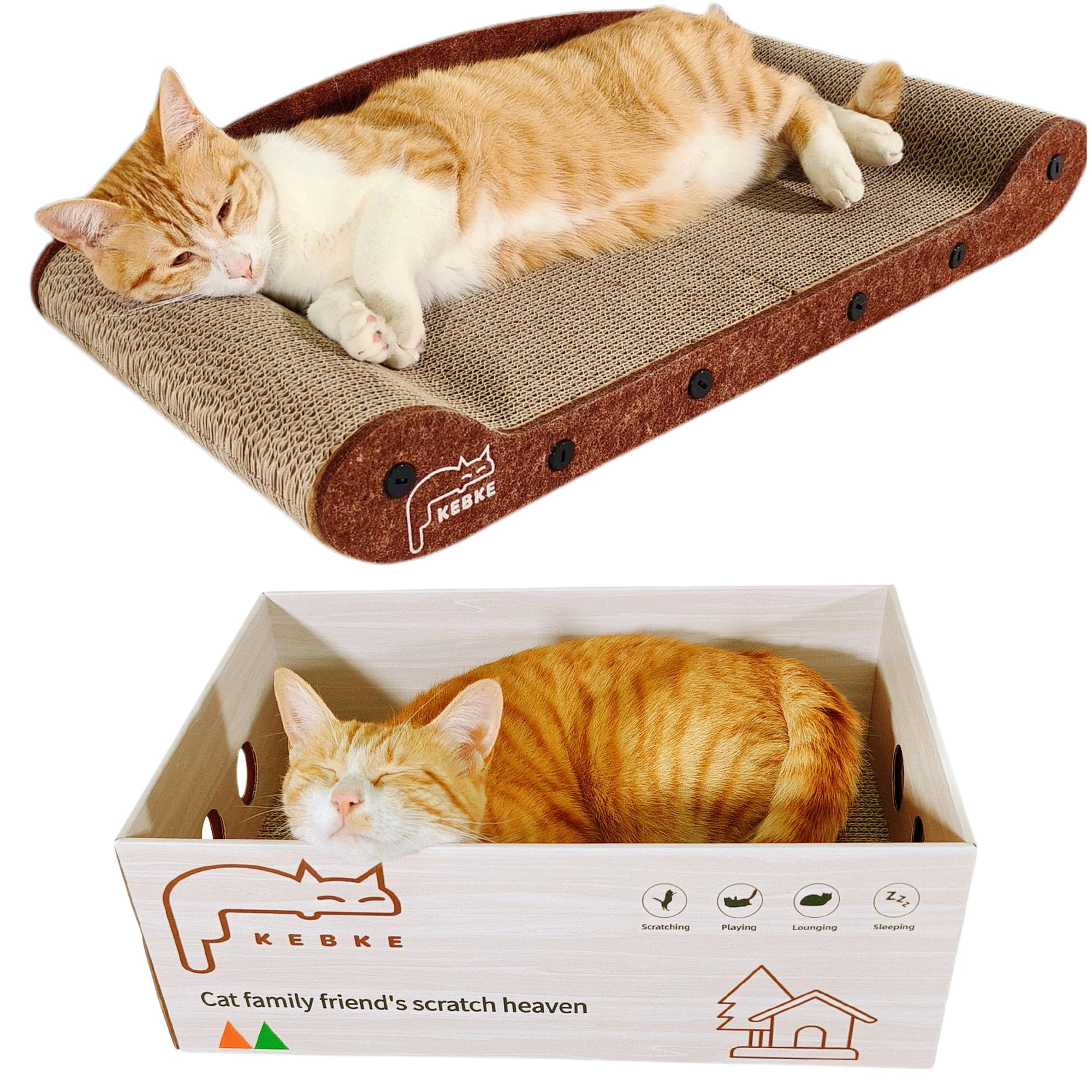 KEBKE cat-scratcher-modern-design blends with home decor while diverting scratching