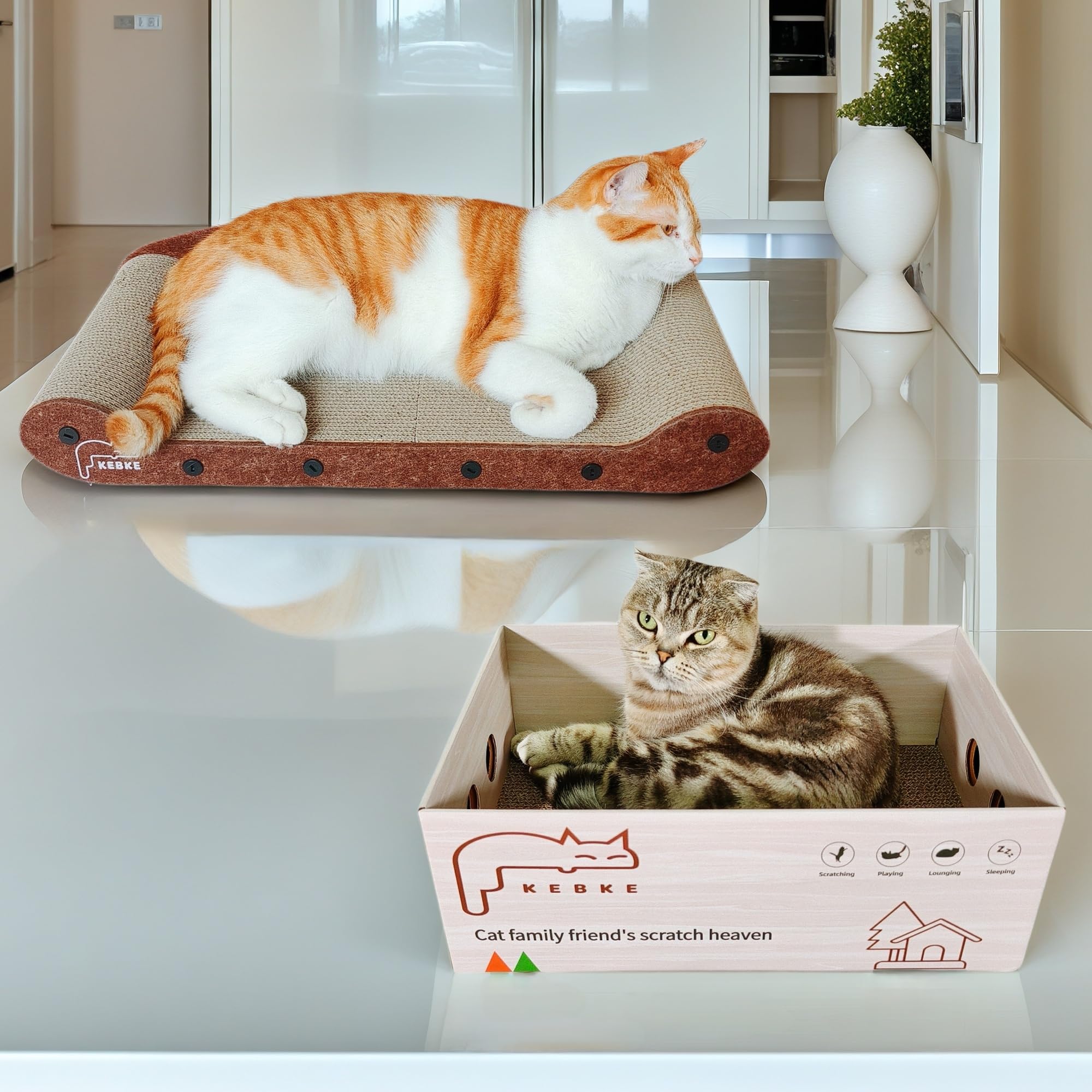 KEBKE cat-scratcher-thickened-felt offers a soft resting layer