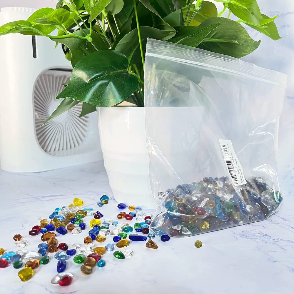 Keedolla clear gravel durable glass beads resist fading and chipping.