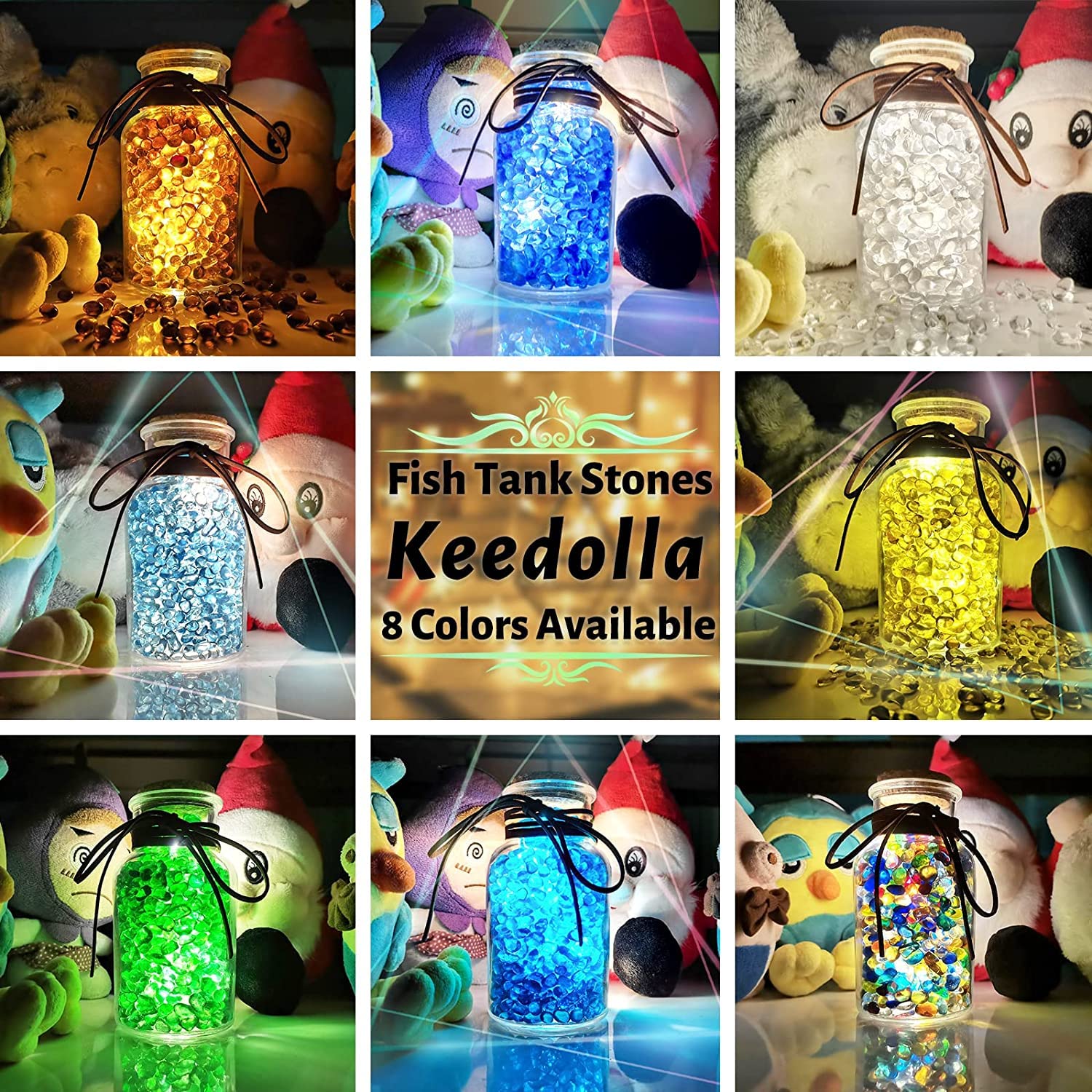 Keedolla clear gravel flowerpot décor complements indoor plants.