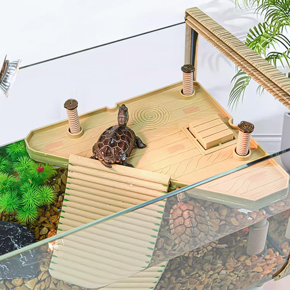 Keedolla turtle pier fits 20-gallon tanks for spacious aquatic habitats.