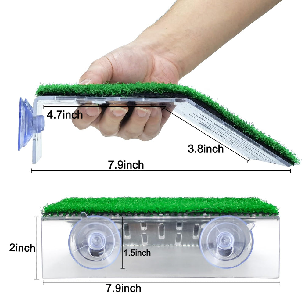 Keedolla turtle ramp with artificial grass, ideal climbing and warm-up in tanks.