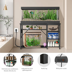 Keelian storage cabinet with removable shelves organizes fish foods and tools.