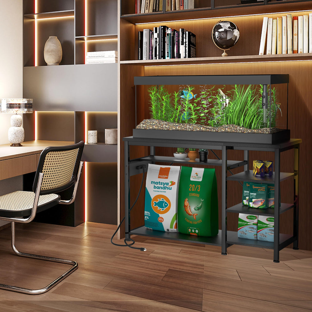 Keelian stand back-opening design for tidy cable management.